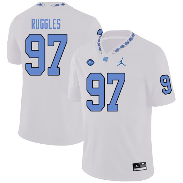 Jordan Brand Men #97 Noah Ruggles North Carolina Tar Heels College Football Jerseys Sale-White